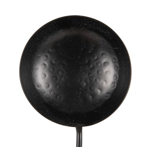 Creative Co-Op Hammered Stainless Steel Scoops, Black, Set of 4 - color: Black