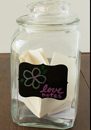 Cestari Large Chalkboard Labels – 54-Pack Black Reusable Jar Labels for Containers, Fancy Rectangle Chalk Stickers for Organizing Kitchen, Pantry, Storage Bins, Jars & More - size: Large
