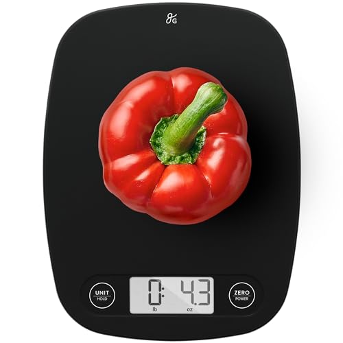 Greater Goods Food Scale – Digital Kitchen Scale, 1g Precision, Easy-Tare & Quick Conversion, Slim Compact Design, Durable & Portable | Ideal for Cooking, Baking & Meal Prep (Matte Black) - color: Matte Black