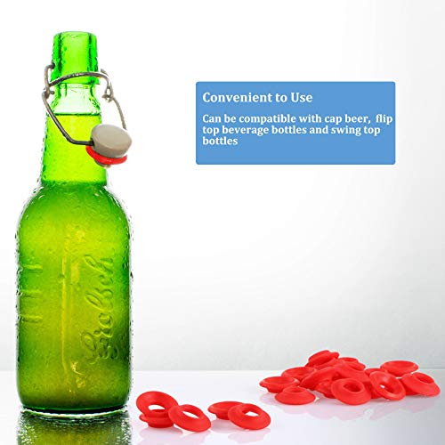 70 Pieces Silicone Rubber Gaskets Washer for Swing Flip Bottles Swing Top Washers Leak-proof Seals Compatible with Grolsch Bottle Home Brew Beer Soda Bottle Sealing Use