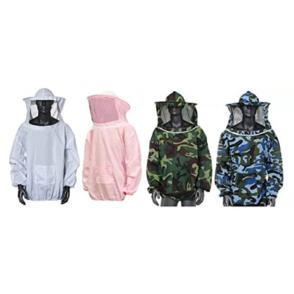 Beekeeping Suit - Beekeeping Jacket Professional Total Ventilated Beekeeping Protective Jacket with Veil Hood(Camouflage Green)