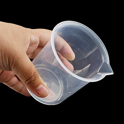 Waziaqoc 200ml/6.8oz Plastic Graduated Beaker, Transparent, 1 Pack | PP Material, Measuring Cup, Mixing Cup, For Kitchen Lab - color: 1pc, size: 200 ml
