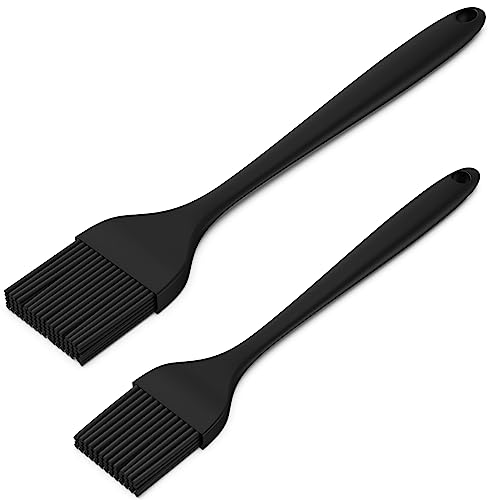 DE LINKAGE Silicone Basting Pastry Brush, Heat Resistant Cooking Brush for Oil and Sauce. BPA Free and Dishwasher Safe (2 Pcs).