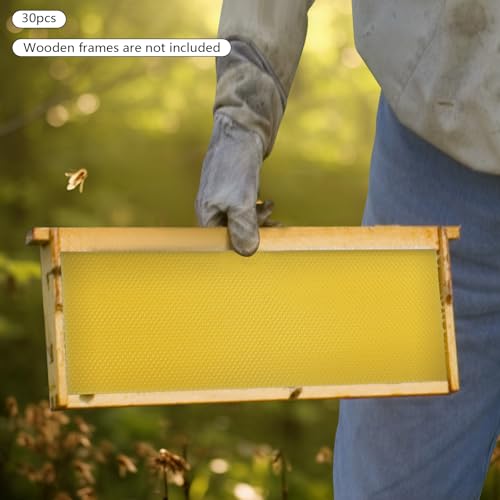 Bee Hive Foundation, Beeswax Foundation Sheets, Natural Beeswax Foundation, Deep Cell, Sterilized, Increase Honey Yield, Beekeeping Hive Frames