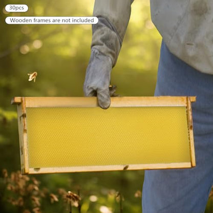 Bee Hive Foundation, Beeswax Foundation Sheets, Natural Beeswax Foundation, Deep Cell, Sterilized, Increase Honey Yield, Beekeeping Hive Frames