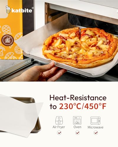 Katbite 75Pcs White Parchment Paper Sheets 12x16IN, Pre-Cut Heavy Duty Parchment Baking Paper, Non-Stick Half Sheet White Baking Parchment Paper for Air Fryer, Baking Cookie Pans [Extra Strong Series] - size: 12"x16"-75
