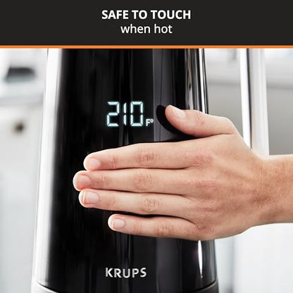 KRUPS Smart Temp Electric Kettle: 1.7L Capacity, 5 Precise Temperature Settings, Digital Display, Cool-Touch Exterior, Cordless Design for Tea and Coffee Lovers - style: Digital Kettle