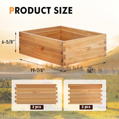 8 Frame Super Beehive Board Unassembled Bee Box Wax Coated Bee Hives Body Comes with Pack of Screws(No Frames or Foundations) - size: 8 Frame Super