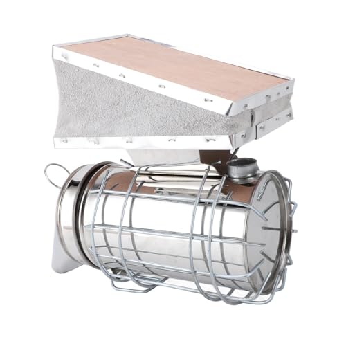 Stainless Steel Bee Smoker for Beekeeping with Heat, Lightweight Beekeeper Tool, Solid Wood, Stable Smoke, Easy to Carry, Calm Bees, Avoid Attacks, Excellent Airflow (Silver) - color: Silver