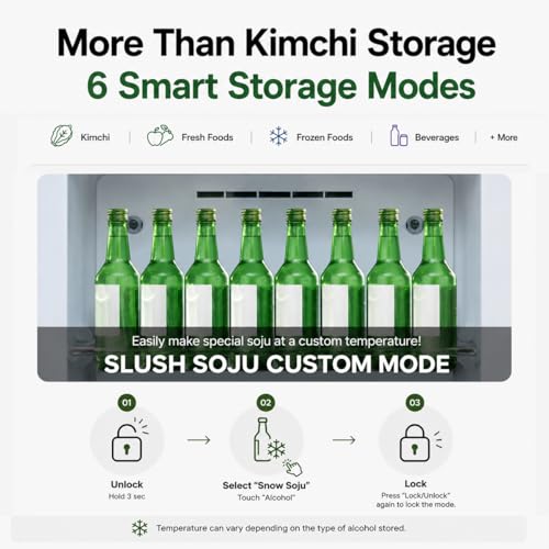Pulmuone Kimchi Refrigerator for Kimchi Storage, Fermentation, Freezer, Fridge, & Alcohol