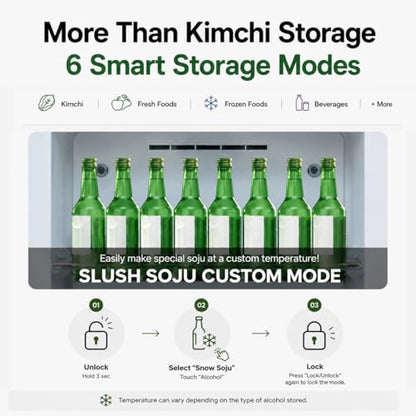 Pulmuone Kimchi Refrigerator for Kimchi Storage, Fermentation, Freezer, Fridge, & Alcohol