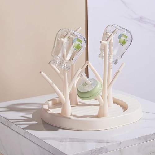 Baby Bottle Drying Rack - Countertop Baby Bottle Drying Rack | Detachable Baby Bottle Holder Storage | Tree-Shaped Bottle Dryer Rack | Space-Saving Bottle Holder for Baby Bottle, Beige - color: Beige
