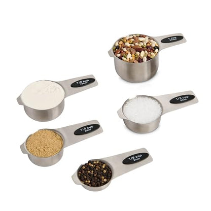 Mrs. Anderson’s Baking Magnetic Measuring Cups, 18/8 Stainless Steel, 5-Piece Set - size: 5-Piece Set, Magnetic