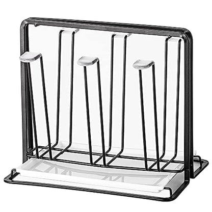 Metal Cup Drying Rack with 6 Hooks Bottle Drying Rack with Drain Tray | Coffee Mug Holder,Mug Organizer Black - color: Black