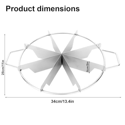 8-Slice Cake Cutter Press, Stainless Steel Round Pie Divider with Side Handles Pie & Cheesecake Slicer Marker Pizza Cutting Baking Tool for Uniform Portions Bakeries and Home Use - style: 8-grid cake cutter