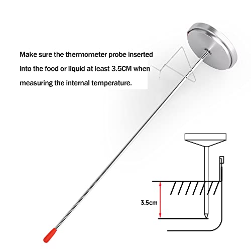 Candy Thermometer and Deep Fry Thermometer with 2 Inch Large Dial, 9 Inch Stainless Steel Probe – Temperature Guide for Candy Making, Frying, Confectionery, Dessert, Chocolate, Jam, and BBQ - size: Candy Thermometer-9 Inch