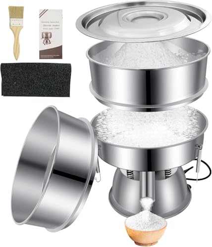 Sidasu Automatic Vibrating Sieve Shaker – 40 Mesh + 60 Mesh Flour Sifter, Electric 110V 55W Sifter Machine for Flours, Herbal Powder - size: Automatic Powder Sifter Machine(40+60 mesh)