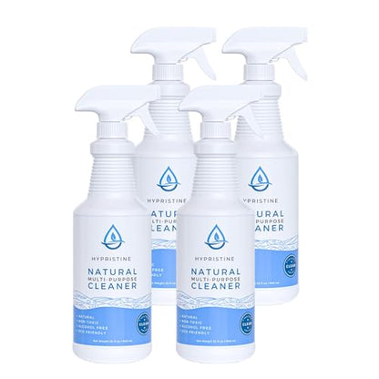 HYPRISTINE PURE Hypochlorous Acid Spray, Multi-Purpose Cleaner, Superior Shelf Life, 0% Bleach, 0% Alcohol, Food Contact Safe, Eliminate Non-Living Allergens, Remove Pet Odor, Clean Any Surface - size: 32 Fl Oz (Pack of 4)