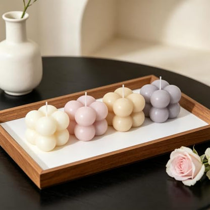 3D Mini Bubble Candle Molds, 15-Cavity Silicone Bubble Cube Molds for Candle, Wax, Resin, Cube Molds for Mousse, Cake, Chocolate, Candy - color: White-R0143 (Small Bubble)