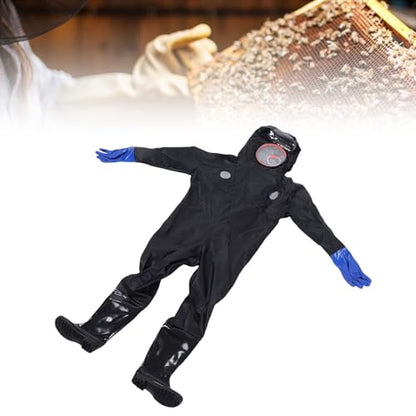 Beekeeper Suit, Sting Proof Protection Ventilated Design Breathable Mesh Veil, Bee Suit for Men with Thick Sandblasted Gloves and Full Body Coverage for Beekeepers Up to 180cm