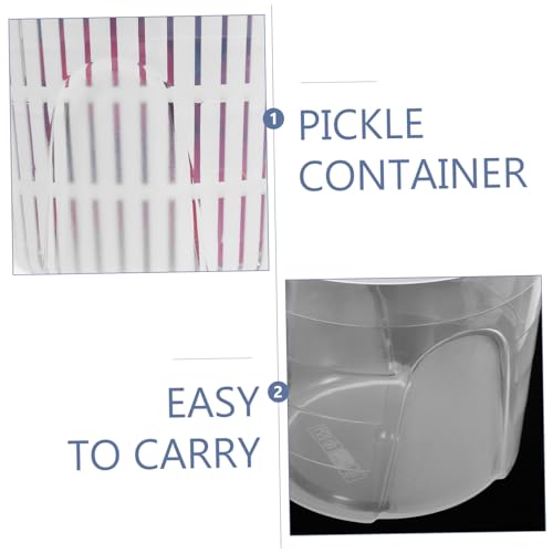 SOLUSTRE Pickle Container Strainer Juice Separator Jar Airtight Pickle Storage Jar for Family