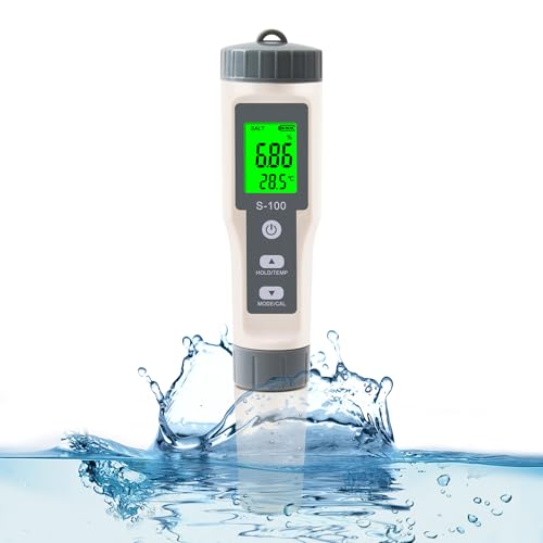 TDS Meter,4 in 1 Water Tester TDS/Salt/Temp/EC Meter,High Accuracy TDS Meter Digital Water Tester with LCD Backlit,Pool Testing Kit Salinity Tester EC Meter for hydroponics, Wine, Pool and Aquariums - size: 4-1