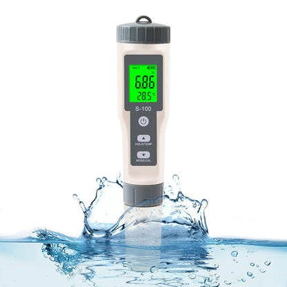 TDS Meter,4 in 1 Water Tester TDS/Salt/Temp/EC Meter,High Accuracy TDS Meter Digital Water Tester with LCD Backlit,Pool Testing Kit Salinity Tester EC Meter for hydroponics, Wine, Pool and Aquariums - size: 4-1