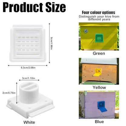8 Pcs Beehive Entrance Reducer, White Bee Hive Entrance Gates, Portable Beehive Starter Kit, Plastic Bee Hive Entrance Reducer, Beekeeping Supplies - color: White