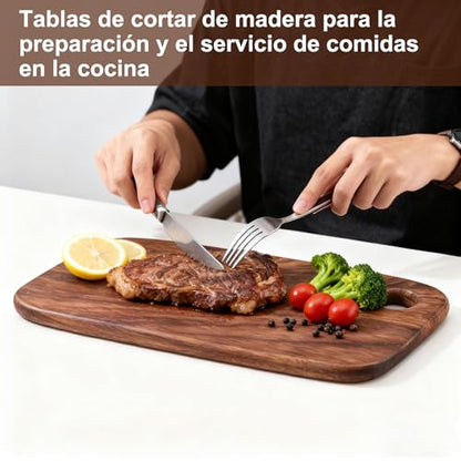Wood Cutting Boards For Kitchen, Small Portable Walnut Chopping Boards For Outdoor Cooking Draining Lunch Boxes, Serving Boards for Sandwich Cheese Meal Breakfast(S （15.5 * 8.5 * 1）) - size: S （15.5*8.5*1）
