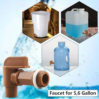 Plastic Handle Drum Faucet 5 Gallon jug Spigot Barrel Faucett for Plastic or Steel Oil Drum or Water Container 3/4” by MUGLIO 2 Pack - size: 2 Pack
