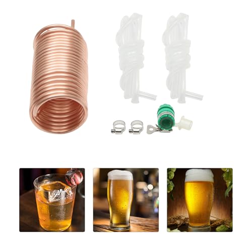Copper Immersion Wort Chiller, 30°C/86°F Garden Hose Fitting Copper Immersion Wort Chiller Coil Homebrew for Beer Brewing