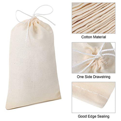 Boao 50 Pcs Cheese Cloth Tea Bags 4 x 6 Inch for Straining Reusable Tea Filter Loose Empty Soup Spice Bags for Cooking Cold Brew Coffee Muslin Strainer