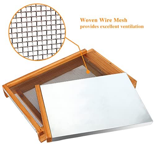 Honey Lake Langstroth Bee Hive Screened Bottom Board Dipped in 100% Beeswax with Entrance Reducer, Screen Bottom Board for Beehive 8 Frame with Solid Wood, Beehive Separated Board Beekeeping Supplies - size: 8-Frame