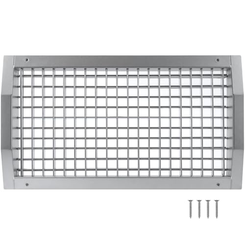 17" x 9" Aluminum Supply/Exhaust Grille for a Round Spiral Duct - Grill Cover with Adjustable Louver Blades - Air HVAC Return Register for Home, Bathroom, Ceiling - size: 17 x 9 Inch