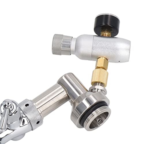 Draft Beer Dispenser, Silver Stainless Steel Beer Keg Dispenser - Odorless, And Regulator Pressure Gauge Accessory Kit For Home Brewing