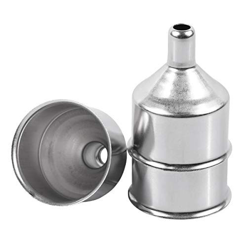 Mini Funnels, Silver Stainless Steel Funnels for Oil Bottle, 2 Pcs | for Drinking Liquor Flask, Essential Oil Bottle, Spice Powder, Amber Bottles Homemade Make-Up Fillers