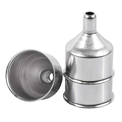 Mini Funnels, Silver Stainless Steel Funnels for Oil Bottle, 2 Pcs | for Drinking Liquor Flask, Essential Oil Bottle, Spice Powder, Amber Bottles Homemade Make-Up Fillers
