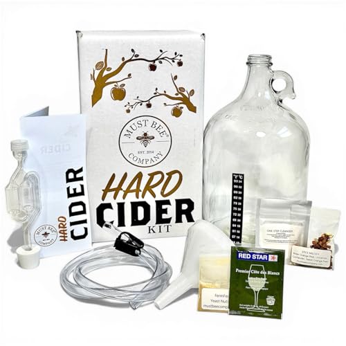 Hard Cider Making Kit - 1 Gallon Reusable Homebrew Set to Make Hard Apple Cider- Must Bee Company - size: Hard Cider Kit 1 Gallon Starter Set