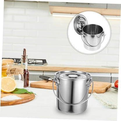304 Stainless Steel Sealed Transport Bucket Locking Lid 6L Leak-Proof Food Storage Container for Cooking Oil Disposal and Grease Transport