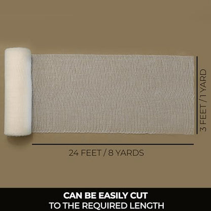 Dark White Premium Reusable Cheesecloth 100% Organic Cotton for Straining, Cooking, Nut Milk, Durable, Chemical-Free, Multi-Purpose Fabric for Crafts, and Household Needs (8 Yard Roll - Grade 50) - size: 8 Yard Roll - Grade 50