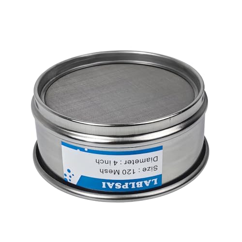 120 Mesh Lab Sieves 4" Diameter 304 Stainless Steel Wire Cloth Test Sieve for Industrial Laboratory Home - size: 120 mesh
