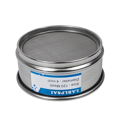 120 Mesh Lab Sieves 4" Diameter 304 Stainless Steel Wire Cloth Test Sieve for Industrial Laboratory Home - size: 120 mesh