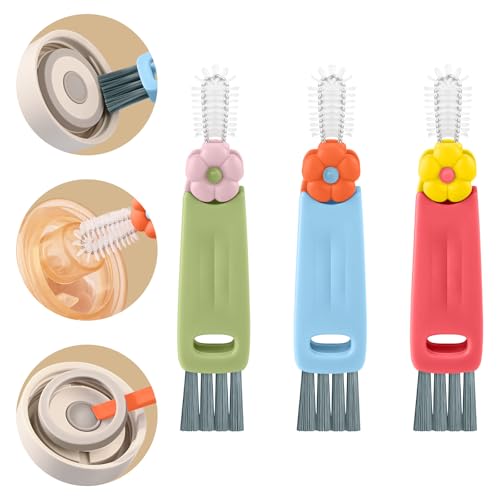 3 in 1 Cup Lid Gap Cleaning Brush Set, Multifunctional Insulation Bottle Cleaning Brush, Mutipurpose Portable Cup Lid Gap Cleaner, Home Kitchen Crevice Brush Cleaning Tools