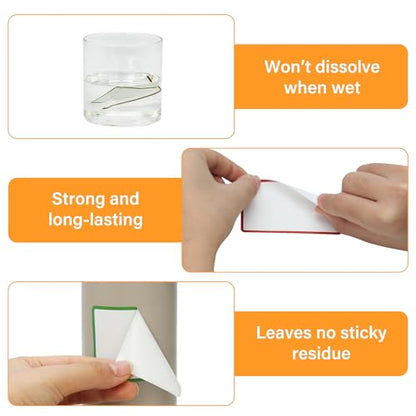 300 Pcs 2×3 Inch Blank Removable Freezer Labels, Waterproof, Oil & Tear Resistant, No Residue Writable Stickers for Food Containers, Jars, Pantry and Meal Prep (Bright) - color: Bright