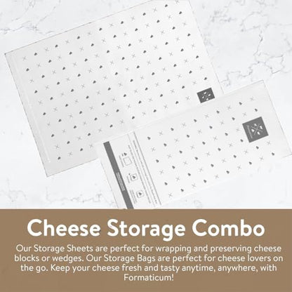Formaticum - 10-Pack Reusable Cheese Storage Bags | Size 5" x 11" | Professional-Grade Cheese Strorage Bag | Store Cheese, Sandwiches, and Charcuterie | Kitchen Organization | Manufactured in Germany - size: Reusable 10-Pack-Bags
