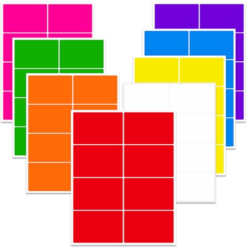 Ououstate Removable Colored Labels Stickers 3" x 2" Moving Stickers Labels for Packing Boxes Large Color Coding Labels 256 Pack (Colorful) - color: Multicolored