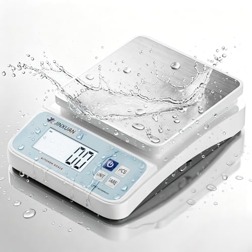 Digital Kitchen Scale 11lb/5kgx0.1g Waterproof Food Scales for Kitchen Rechargeable Food Weighing Scale with LCD Display, Large Food Scale Grams and Ounces for Baking, Cooking, Weight Loss, Meal Prep - color: Blue