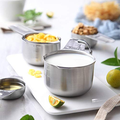 Spring Chef Stainless Steel Measuring Cups & Spoons Set of 20 with Leveler, Nesting 7 Metal Measuring Cups & 13 Spoons for Dry & Liquid Ingredients, Dishwasher Safe Kitchen Tools for Cooking & Baking - style: Cups & Spoons - Set of 20