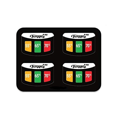 Milk Thermometer Pack – Professional-Grade Temperature Indicator Stickers for Perfect Milk Frothing – Reusable & Easy to Use – Essential for Baristas & Coffee Enthusiasts, Pack of 4