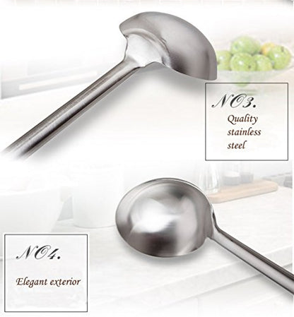 Tenta Kitchen Professional Large Stainless Steel Serving Ladle Spoon - Gravy Ladle Soup Spoon For School Canteen,Hotel Kitchen,Restaurant (3.86"x17") - size: 17"Ladle